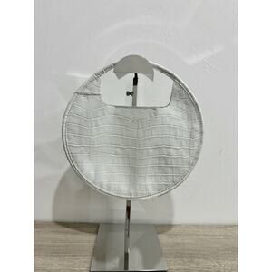 Lozza D Marin White Croc-Embossed Leather Round Mini Handbag